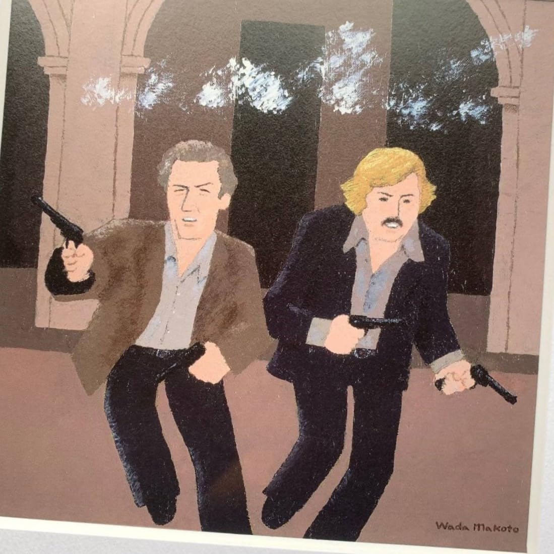 Amazon.co.jp: □和田誠 『映画 明日に向かって撃て！』A4サイズ 額